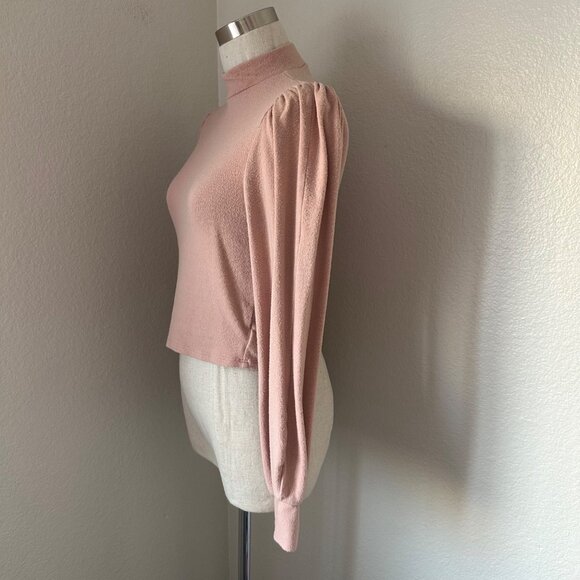 Reformation Mock Neck Pullover Sweater Pleated Long Balloon Sleeves Made In USA - Picture 6 of 15